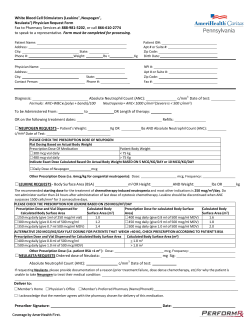 White Blood Cell Stimulators - AmeriHealth Caritas Pennsylvania