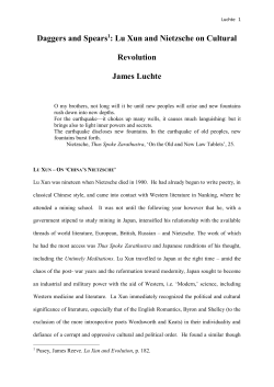 Lu Xun and Nietzsche on Cultural Revolution