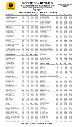 ROBERTSON RENTALS