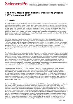 The NKVD Mass Secret National Operations (August