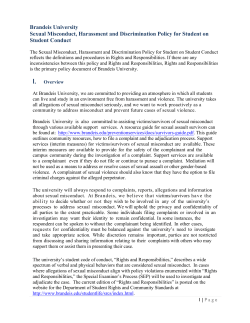 Brandeis University Sexual Misconduct, Harassment and