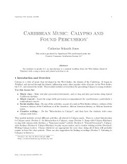 Caribbean Music: Calypso and Found Percussion