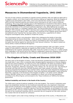 Massacres in Dismembered Yugoslavia, 1941-1945