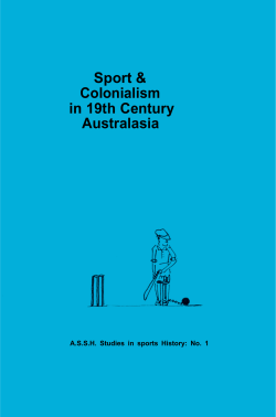 Sport and Colonialism in 19th Century Australasia