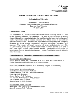 equine theriogenology residency program - cvmbs