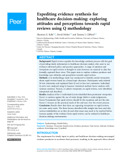Expediting evidence synthesis for healthcare decision
