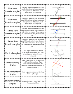 Alternate Interior Angles Alternate Exterior Angles Same Side
