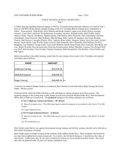 June 2016 - Fox Township