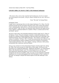 The Archaeology of Lough Carra County Mayo