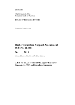 Higher Education Support Amendment Bill (No. 2) 2011 No. , 2011