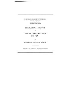 Henry Larcom Abbot - National Academy of Sciences