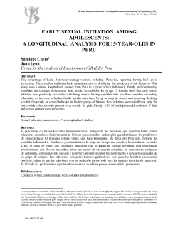 early sexual initiation among adolescents: a longitudinal analysis for