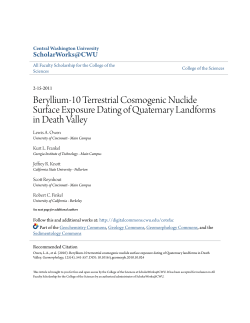 Beryllium-10 Terrestrial Cosmogenic Nuclide Surface Exposure