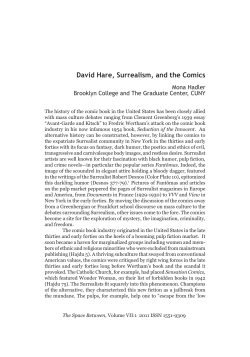 David Hare, Surrealism, and the Comics