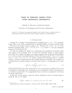 PAIRS OF PERIODIC ORBITS WITH FIXED HOMOLOGY
