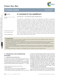 In command of non-equilibrium - RSC Publishing