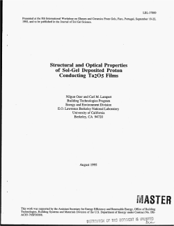 Structural and Optical Properties of Sol
