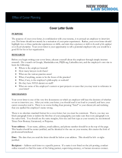 Cover Letter Guide - New York Law School