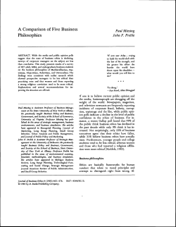 A Comparison of Five Business Philosophies
