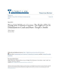 Flying Solo Without a License: The Right of Pro Se Defendants to