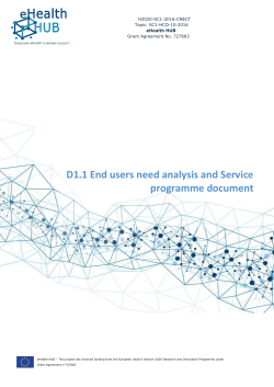D1.1 End users need analysis and Service programme document