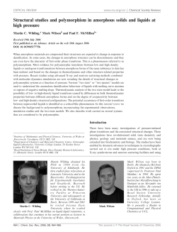 Structural studies and polymorphism in amorphous solids and
