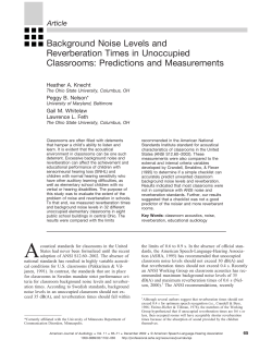 Background Noise Levels and Reverberation