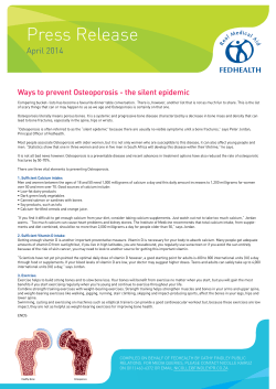 Press Release April - Osteoporosis