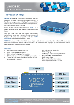 VBOX II SX 5 / 10 / 20 Hz GPS Data Logger