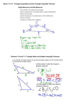 Triangle Inequalities and the Triangle Inequality Theorem