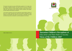 Tanzanian Children`s Perceptions of Education and Their Role in