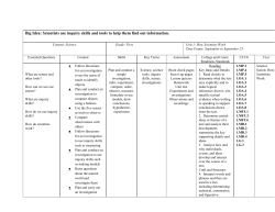Big Idea: Scientists use inquiry skills and tools to help them find out