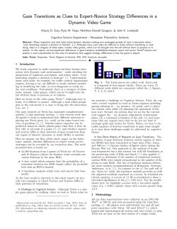 Gaze Transitions as Clues to Expert-Novice Strategy Differences in