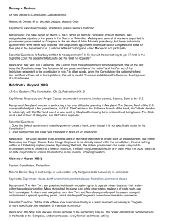 Marbury v. Madison: AP Gov Sections: Constitution, Judicial Branch