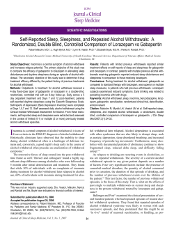 Self-Reported Sleep, Sleepiness, And Repeated Alcohol