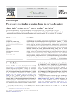 Progressive vestibular mutation leads to elevated anxiety