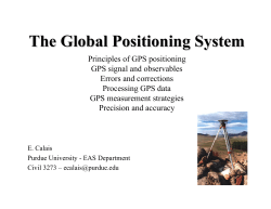 The Global Positioning System Principles of GPS positioning GPS
