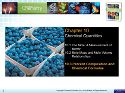 10.3 Percent Composition and Chemical Formulas