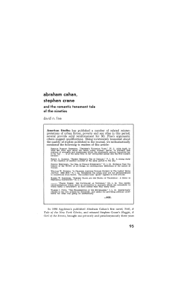 abraham cahan, Stephen crane