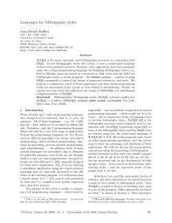 Languages for Bibliography Styles