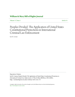 Peoples Divided: The Application of United States Constitutional