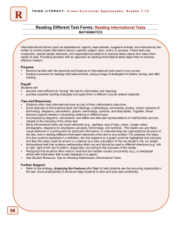 Reading Informational Texts