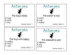 Antonym Task Cards