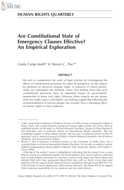Are Constitutional State of Emergency Clauses Effective? An
