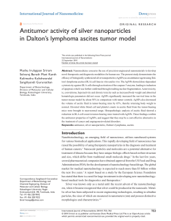 Daltons Lymphoma - Anti Tumor Properties of Silver