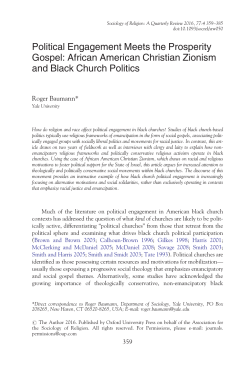 Political Engagement Meets the Prosperity Gospel: African American