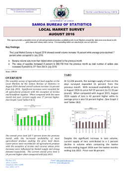 Local Market August 16 - Samoa Bureau of Statistics