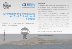 12th International Symposium on Fossil Cnidaria and Porifera