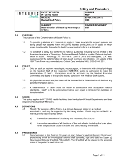 Policy and Procedure
