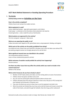 Activities on the Farm RAMS document